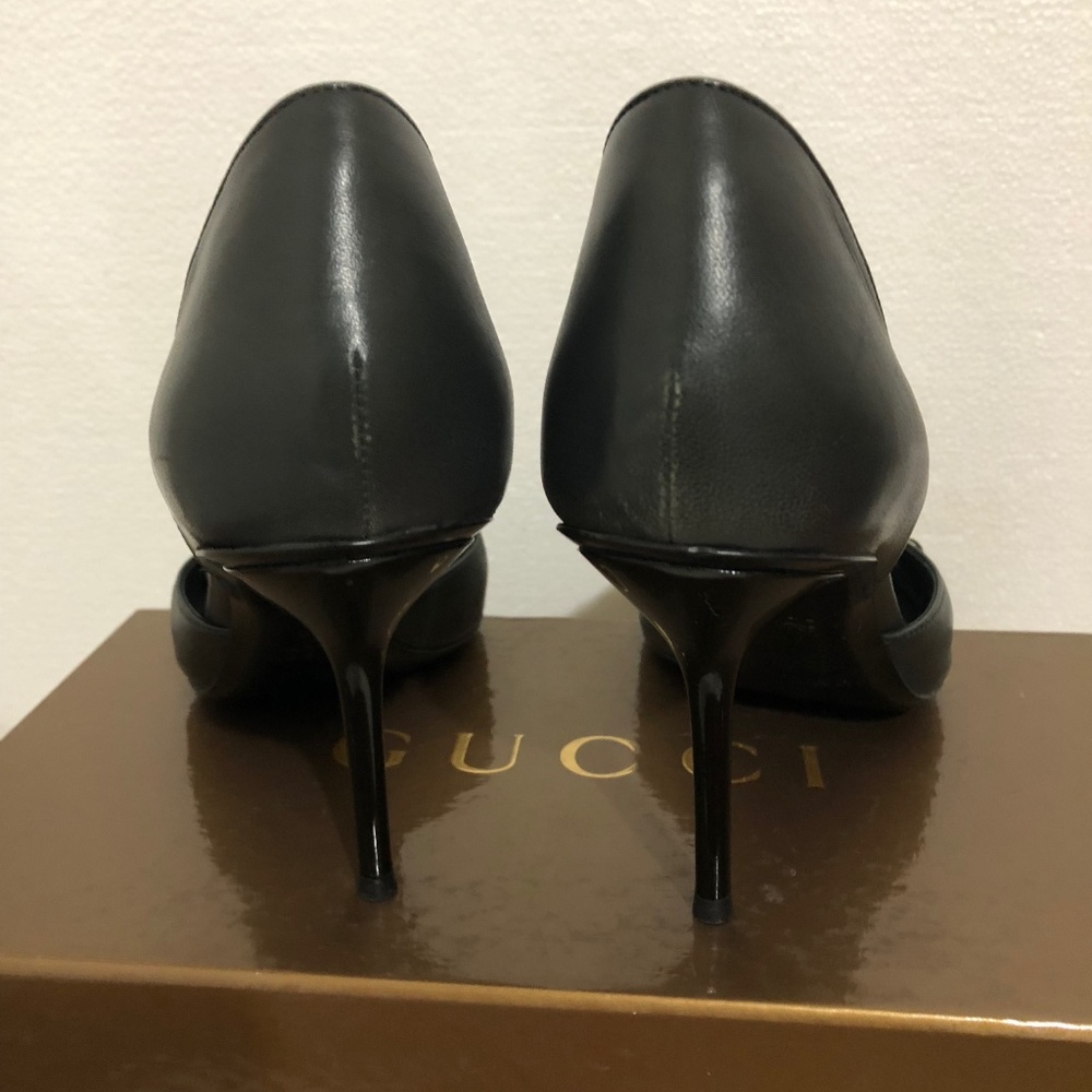 WOMEN GUCCI PEEP TOE HEELS  WITH HORSEBIT SIZE 38 - Picture 3 of 6